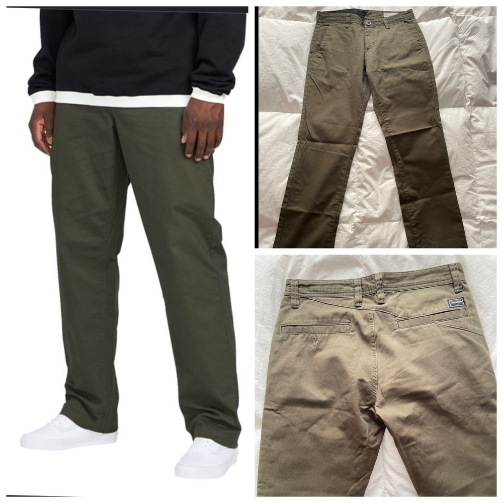 Volcom Green Chinos Relaxed Fit Durable Design